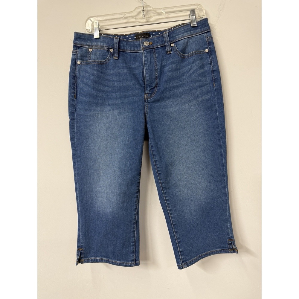 Talbots Pedal Pusher Jeans Women's 8 P Blue Capri Jean Denim Comfort Stretch
